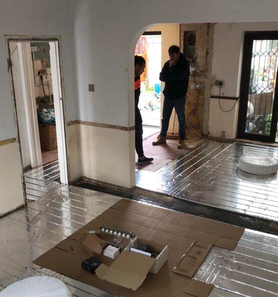 Underfloor heating installation in a London home