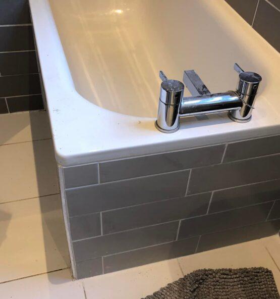 Bathroom bath tap and plumbing installation