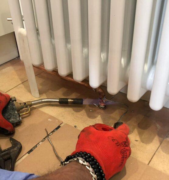 Radiator pipe repair and heating work