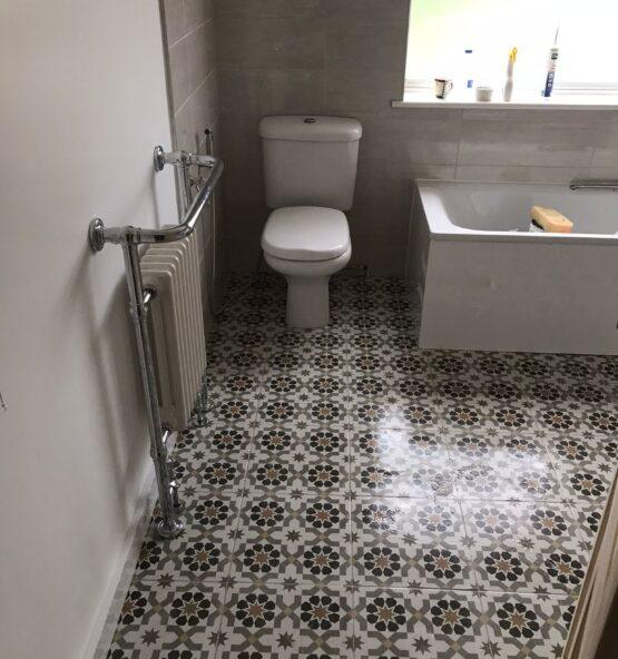 Bathroom renovation with new plumbing and fittings